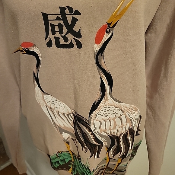 Blind Rooster Crane Good Vibes Pink Sweatshirt Unisex Small - Picture 2 of 6